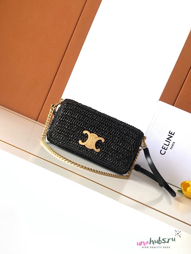 Celine Multipochette Raffia Black 23x11x4cm - 1