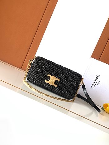 Celine Multipochette Raffia Black 23x11x4cm