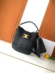 Celine Medium Louise Bucket Raffia Black 23.5x24x16cm - 1