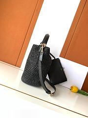 Celine Medium Louise Bucket Raffia Black 23.5x24x16cm - 2