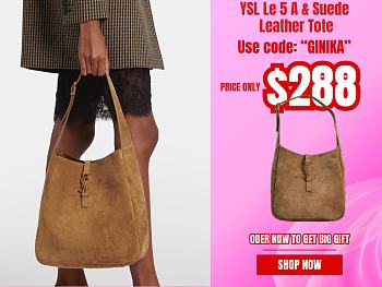 YSL Le 5 A & Suede Leather Tote - 23×22×8.5cm