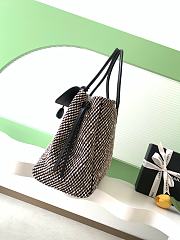 Chanel 2026ss Shopping Bag Black Calfskin Tweed 43x33x17cm - 4