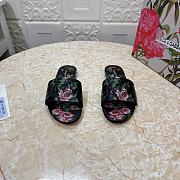 Dolce & Gabbana BLACK Floral motif slides - 2
