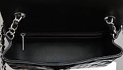Chanel Mini Flap Bag Black Lambskin Silver 20cm - 5