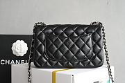 Chanel Mini Flap Bag Black Lambskin Silver 20cm - 4