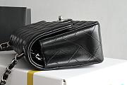 Chanel Mini Flap Bag Black Lambskin Silver 20cm - 3