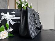 Chanel Shopping Tote Bag Black Caviar Silver 34cm - 4