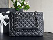 Chanel Shopping Tote Bag Black Caviar Silver 34cm - 3