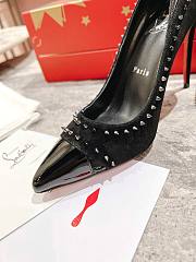 Christian Louboutin Duvette Spikes 100 blackl suede pumps - 2