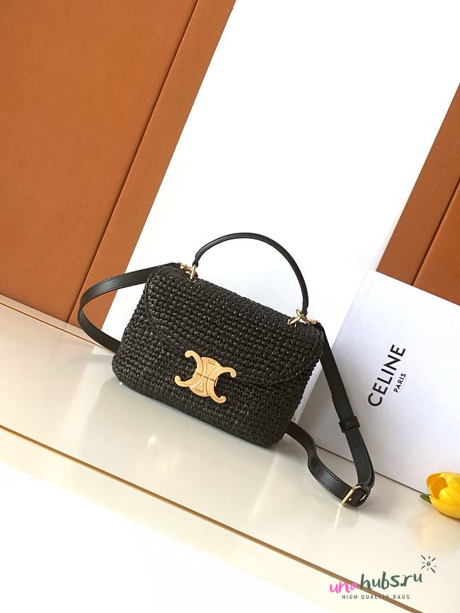 Celine Teen Nino Bag Raffia and calfskin 20.5x13x8cm - 1