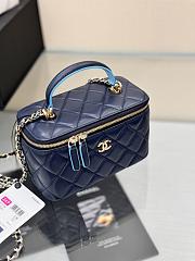 Chanel Vanity Case Top Handle Blue 16.5x10x8cm - 3