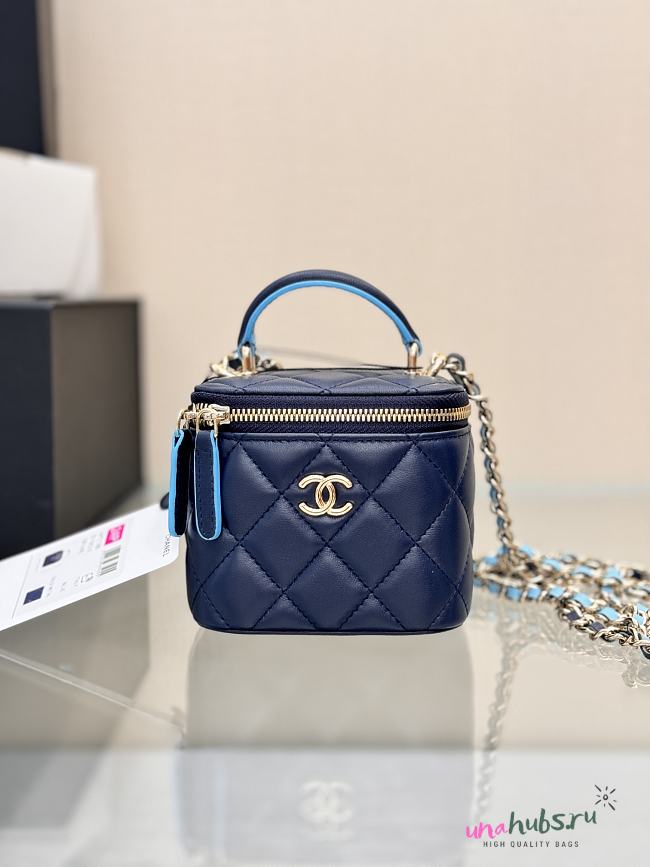 Chanel mini Vanity Case Top Handle Blue 10x9x7cm - 1