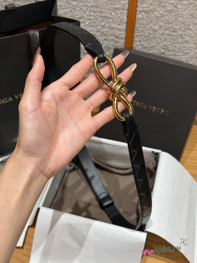 Bottega Veneta Belt Black 2cm - 1