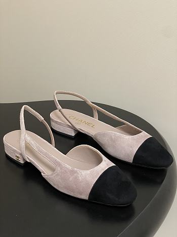 Chanel Slingback Suede Flat