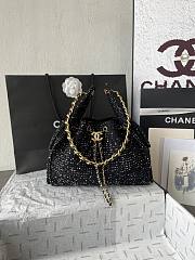 Chanel 25 Tweed Quilted Small Handbag Black 30x26x14cm - 1