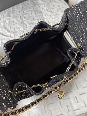 Chanel 25 Tweed Quilted Small Handbag Black 30x26x14cm - 5