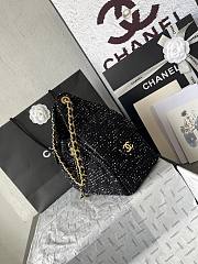 Chanel 25 Tweed Quilted Small Handbag Black 30x26x14cm - 3