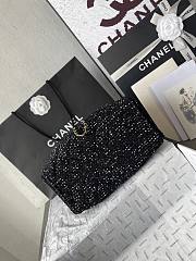 Chanel 25 Tweed Quilted Small Handbag Black 30x26x14cm - 2