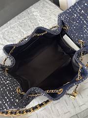 Chanel 25 Tweed Quilted Small Handbag Navy Blue 30x26x14cm - 5