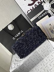 Chanel 25 Tweed Quilted Small Handbag Navy Blue 30x26x14cm - 4