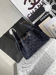 Chanel 25 Tweed Quilted Small Handbag Navy Blue 30x26x14cm - 3