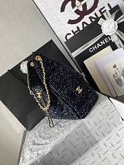 Chanel 25 Tweed Quilted Small Handbag Navy Blue 30x26x14cm - 2