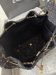Chanel 25 Tweed Quilted Medium Handbag Black 40x30x15cm - 3