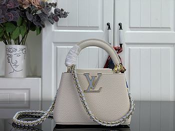 Louis Vuitton Mini Capucines White Blue 21x14x8cm