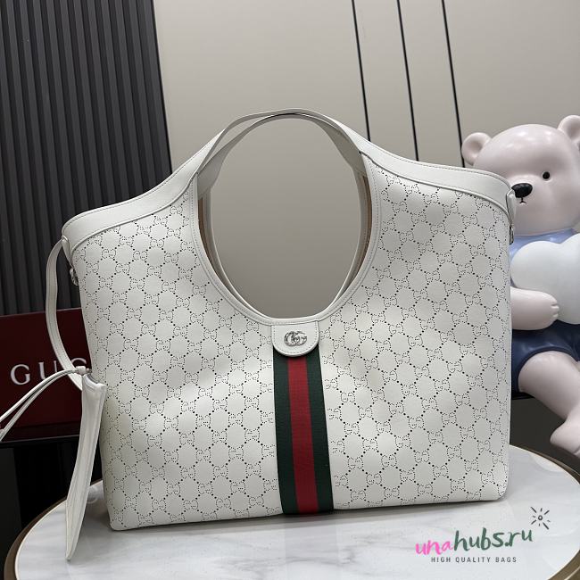 Gucci Giglio large tote bag white perforated 60x47x16cm - Unahubs - 1