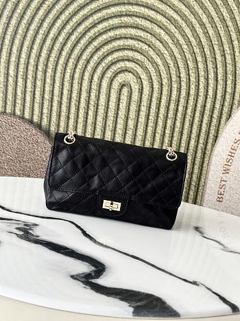 Chanel Small Reissue 2.55 Flap Bag Black Lambskin Gold 24x16x7.5cm