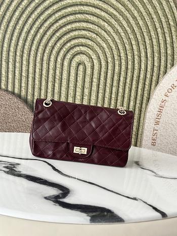 Chanel Small Reissue 2.55 Flap Bag Burgundy Lambskin Gold 24x16x7.5cm