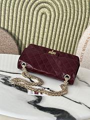 Chanel Small Reissue 2.55 Flap Bag Burgundy Lambskin Gold 24x16x7.5cm - 2