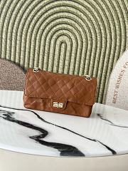 Chanel Small Reissue 2.55 Flap Bag Brown Lambskin Gold 24x16x7.5cm - 1