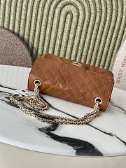 Chanel Small Reissue 2.55 Flap Bag Brown Lambskin Gold 24x16x7.5cm - 4