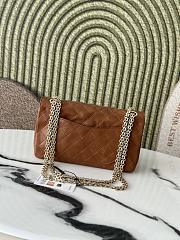 Chanel Small Reissue 2.55 Flap Bag Brown Lambskin Gold 24x16x7.5cm - 3