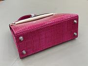 Hermes 25 Kelly Pink Crocodile Silver 25cm - 4