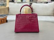 Hermes 25 Kelly Pink Crocodile Silver 25cm - 3