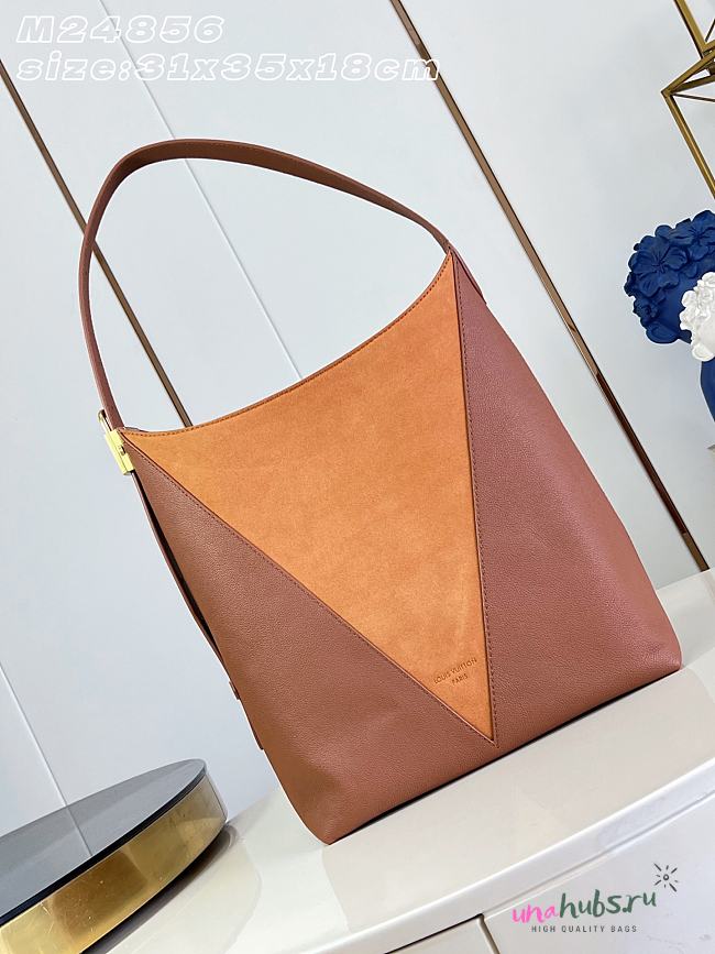 Louis Vuitton Low Key Hobo MM Bag Cognac Brown 31x35x18cm - 1