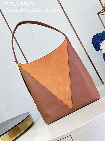 Louis Vuitton Low Key Hobo MM Bag Cognac Brown 31x35x18cm