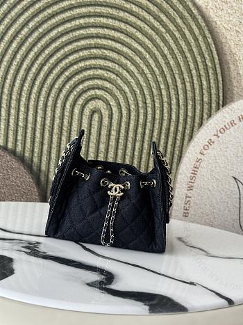 Chanel 25 Mini Handbag Denim Dark Blue 22x20x12.5cm