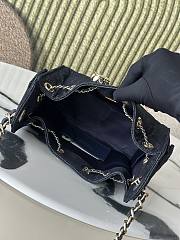 Chanel 25 Mini Handbag Denim Dark Blue 22x20x12.5cm - 4