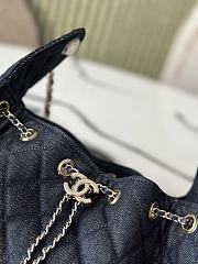 Chanel 25 Small Handbag Denim Dark Blue 30x26x14cm - 5