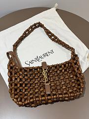 YSL Le 5 à 7 beaded shoulder bag Brown 21-28×15×6cm - 1
