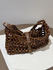 YSL Le 5 à 7 beaded shoulder bag Brown 21-28×15×6cm - 5