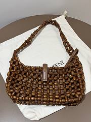YSL Le 5 à 7 beaded shoulder bag Brown 21-28×15×6cm - 4