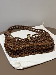 YSL Le 5 à 7 beaded shoulder bag Brown 21-28×15×6cm - 2