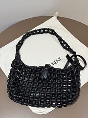YSL Le 5 à 7 beaded shoulder bag Black 21-28×15×6cm - 4