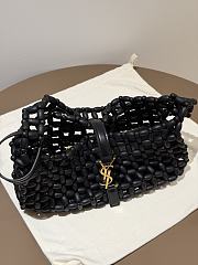 YSL Le 5 à 7 beaded shoulder bag Black 21-28×15×6cm - 3