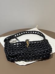 YSL Le 5 à 7 beaded shoulder bag Black 21-28×15×6cm - 2