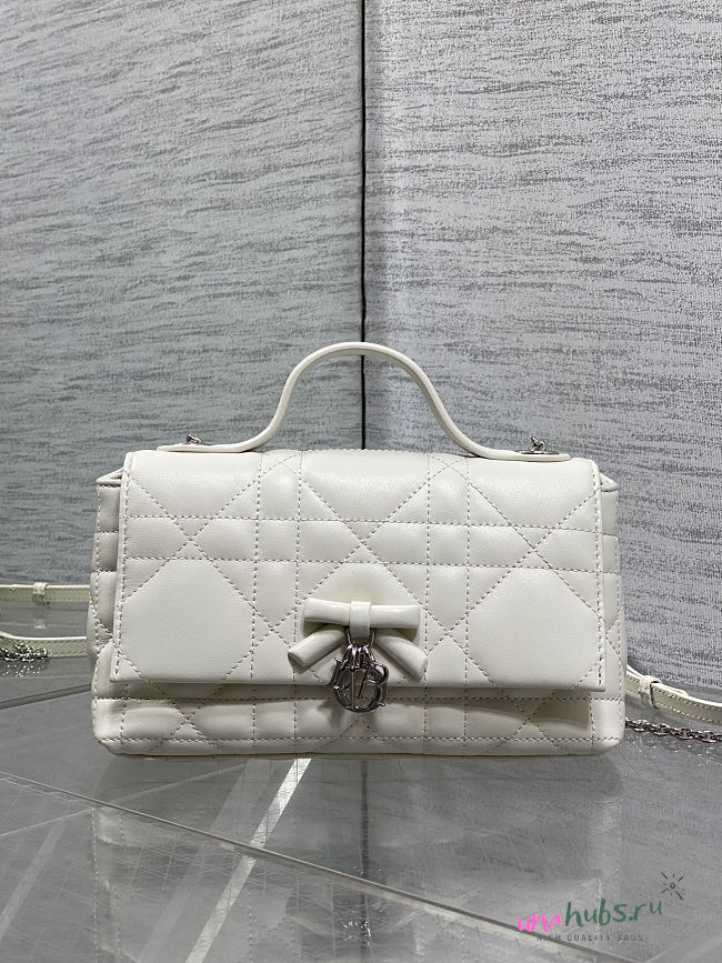 Dior My Tender Top Handle Mini Bag White 21x11.5x7cm - 1